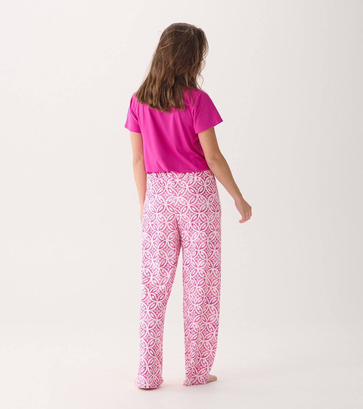 Agrandir l'image de Pantalon de pyjama et son sac – Lotus roses d’inspiration mandala