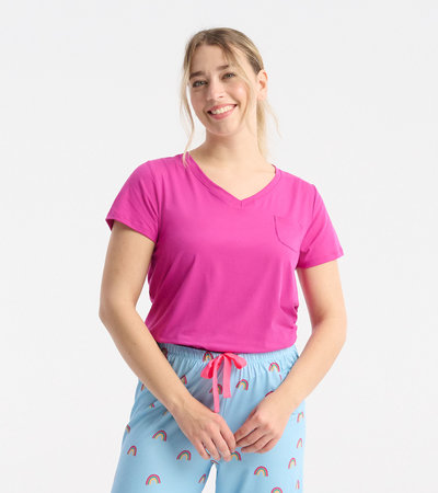 Capelton Road Women's Rose Violet V-Neck T-Shirt