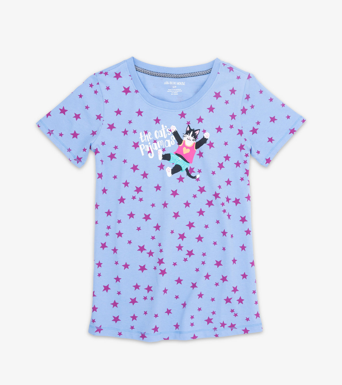 Agrandir l'image de T-shirt de pyjama pour femme – Chat « Cat’s pajamas »