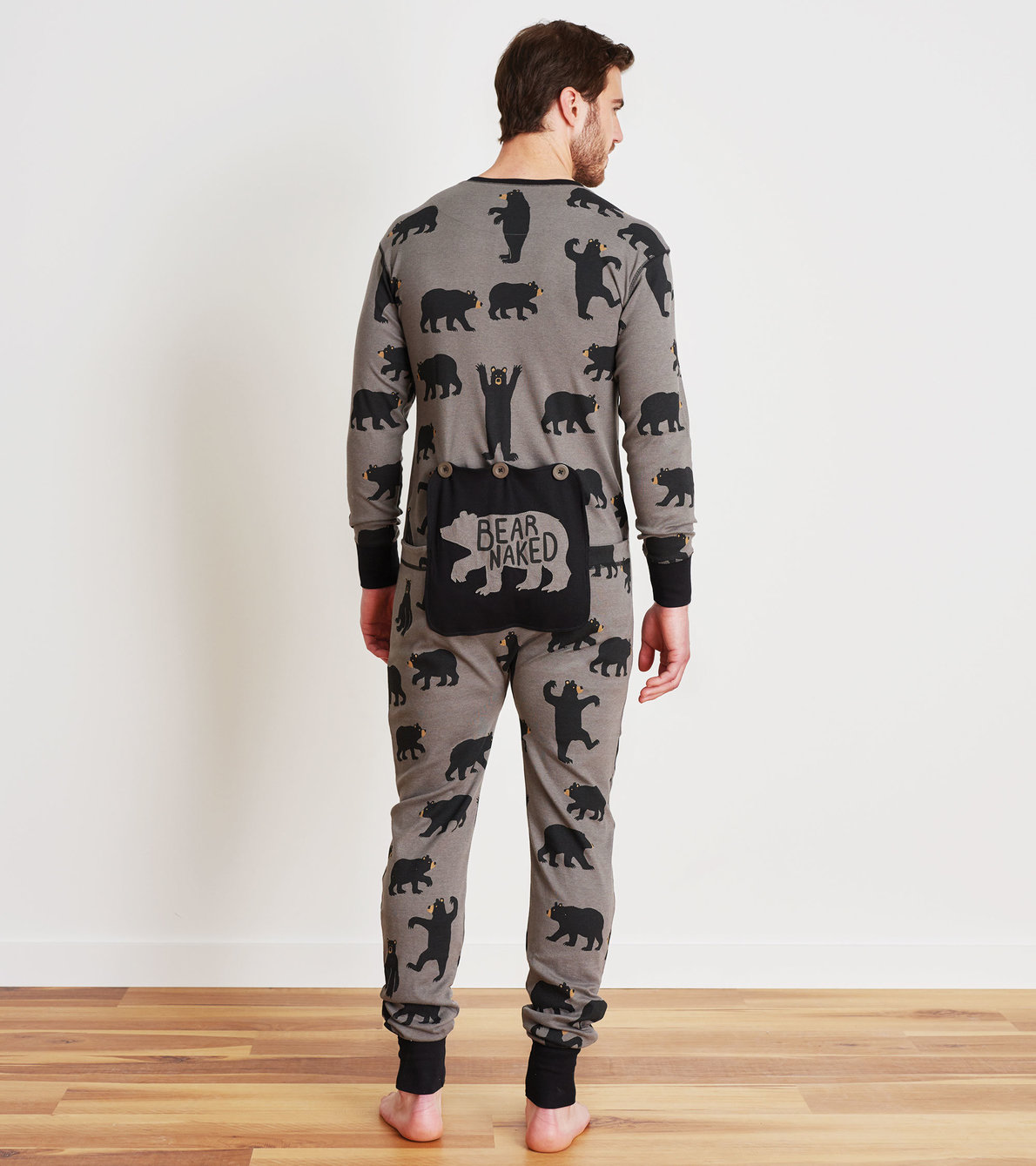 View larger image of Charcoal Bears Adult Union Suit