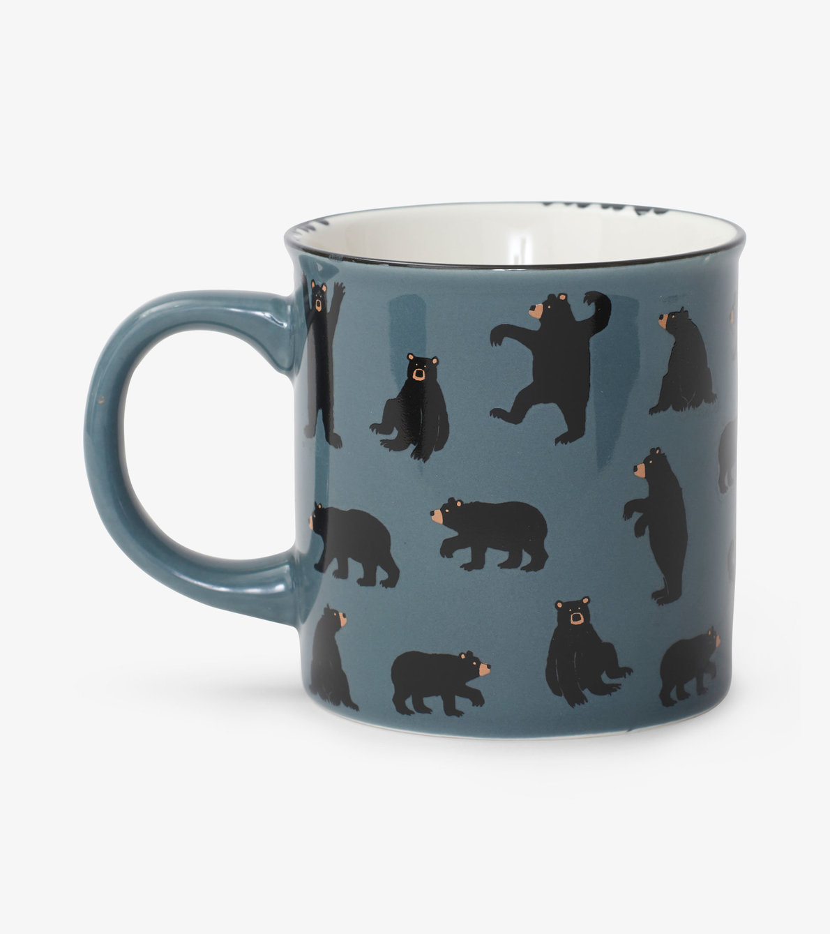 Agrandir l'image de Tasse en céramique de type camping – Ours noirs sur gris anthracite