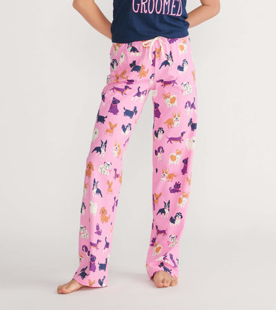 Pantalon de pyjama en jersey pour femme – Chiots enjoués