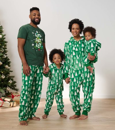 Christmas Trees Family Fleece Jumpsuits