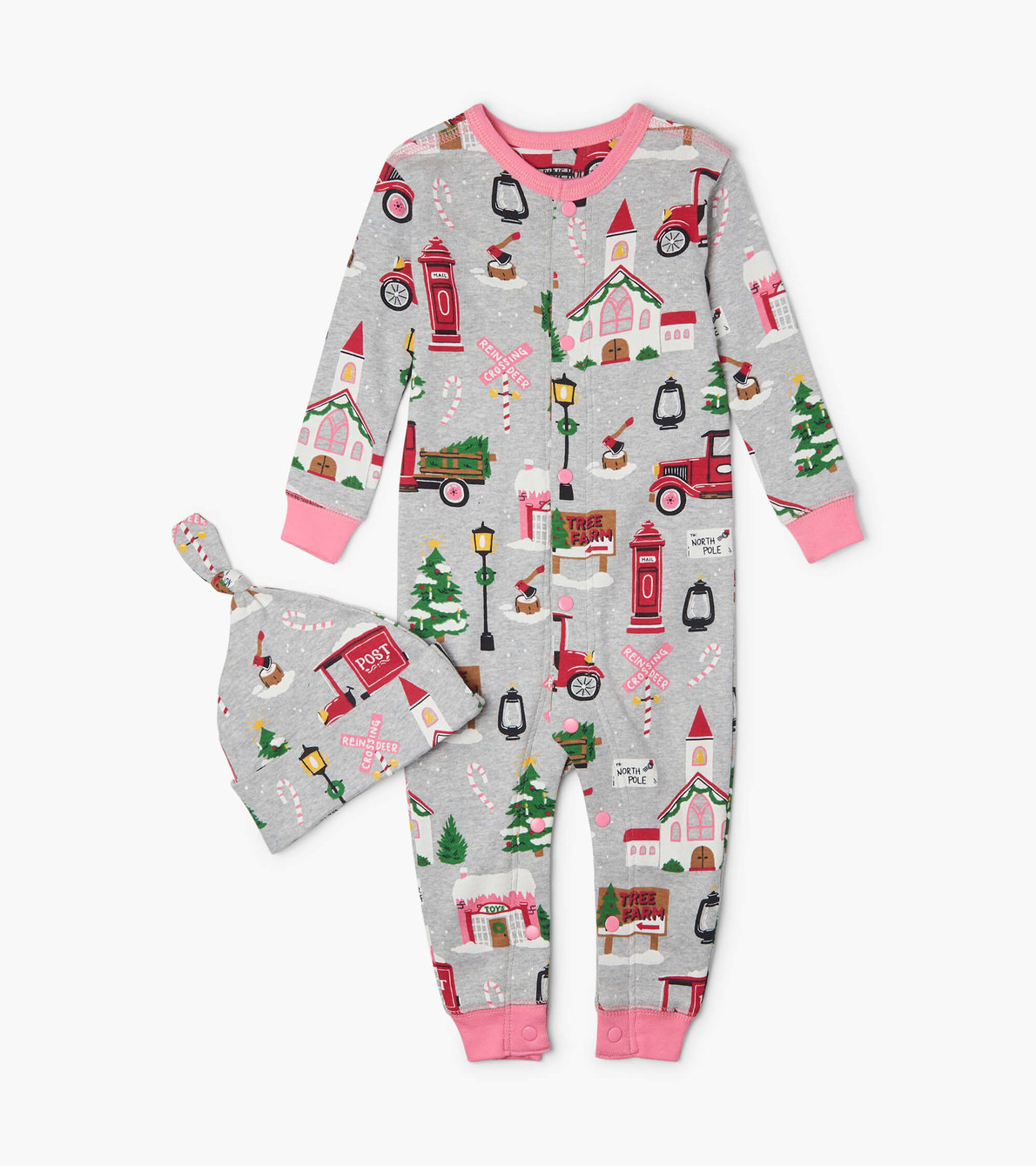 View larger image of Christmas Village Baby Coverall with Hat