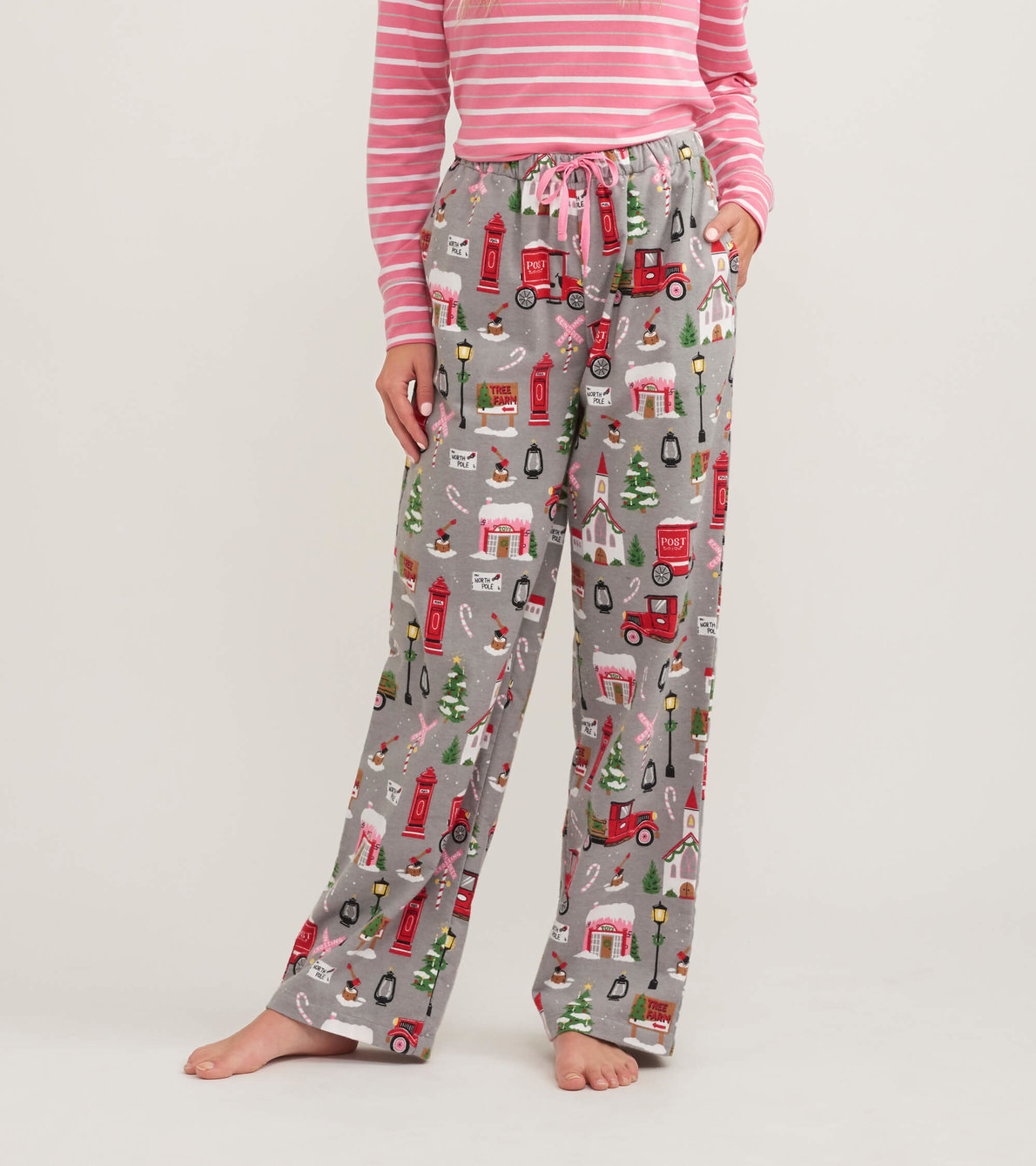 Agrandir l'image de Pantalon en flanelle pour femme – Village de Noël