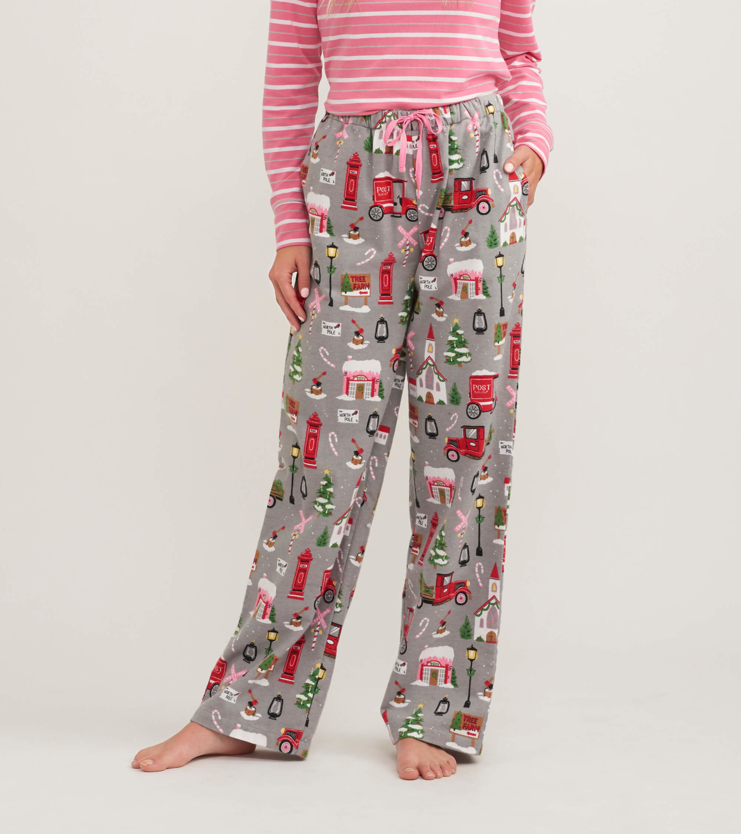 Christmas Village Women's Flannel Pajama Pants - Little Blue House UK