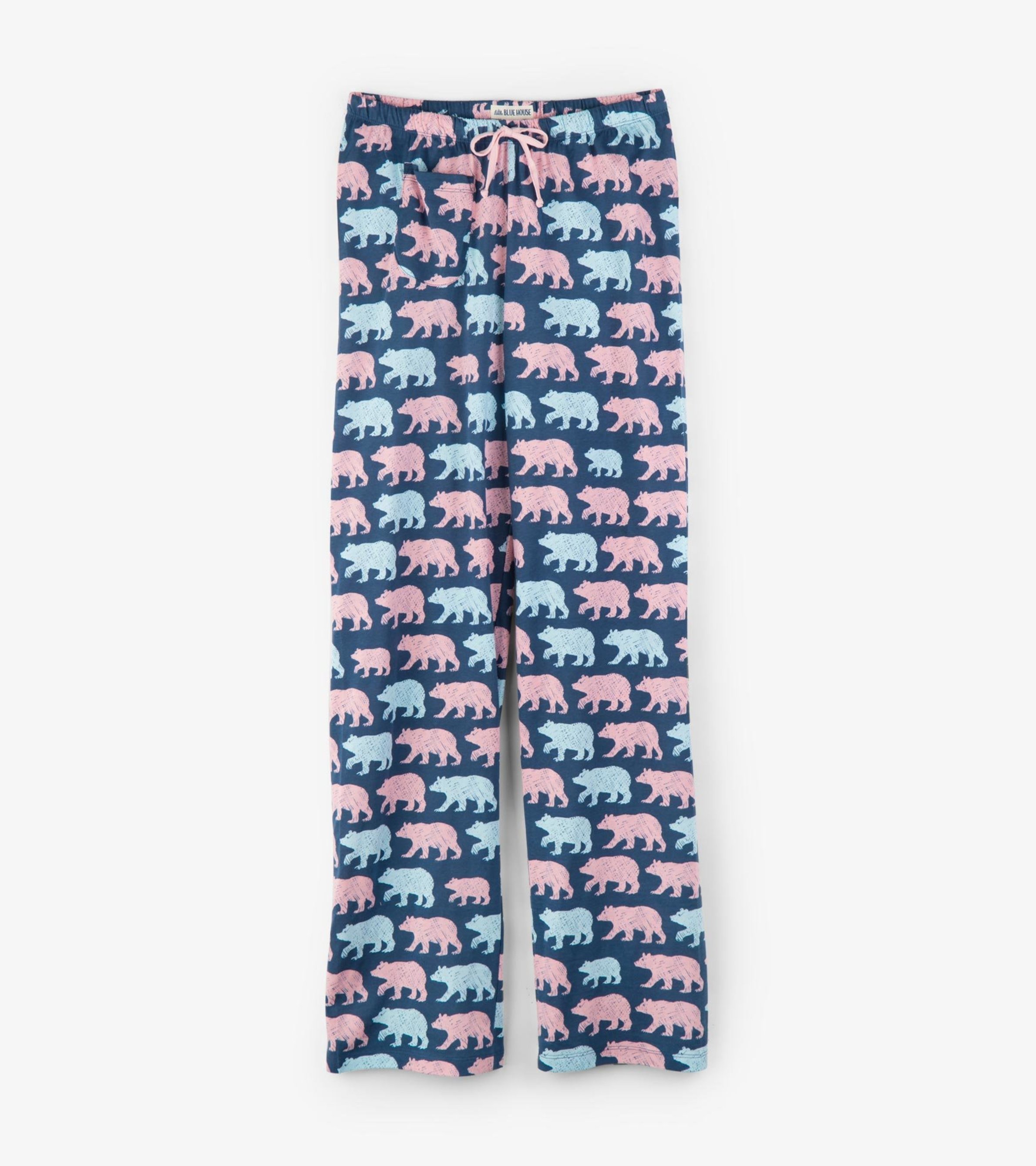 Women's Black Bears Flannel Pajama Pants - Little Blue House CA