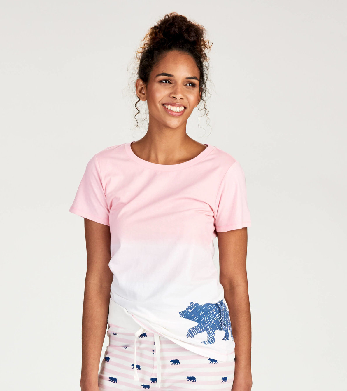 Agrandir l'image de T-shirt de pyjama pour femme – Ours campagnard