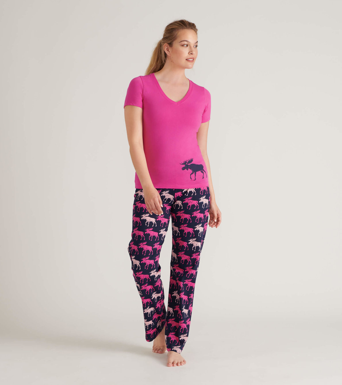 Agrandir l'image de Pantalon de pyjama en jersey pour femme – Orignaux campagnards
