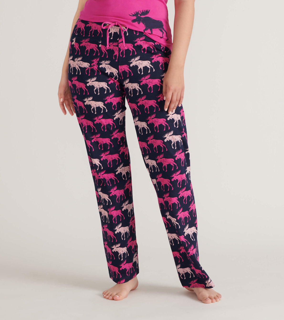 Agrandir l'image de Pantalon de pyjama en jersey pour femme – Orignaux campagnards