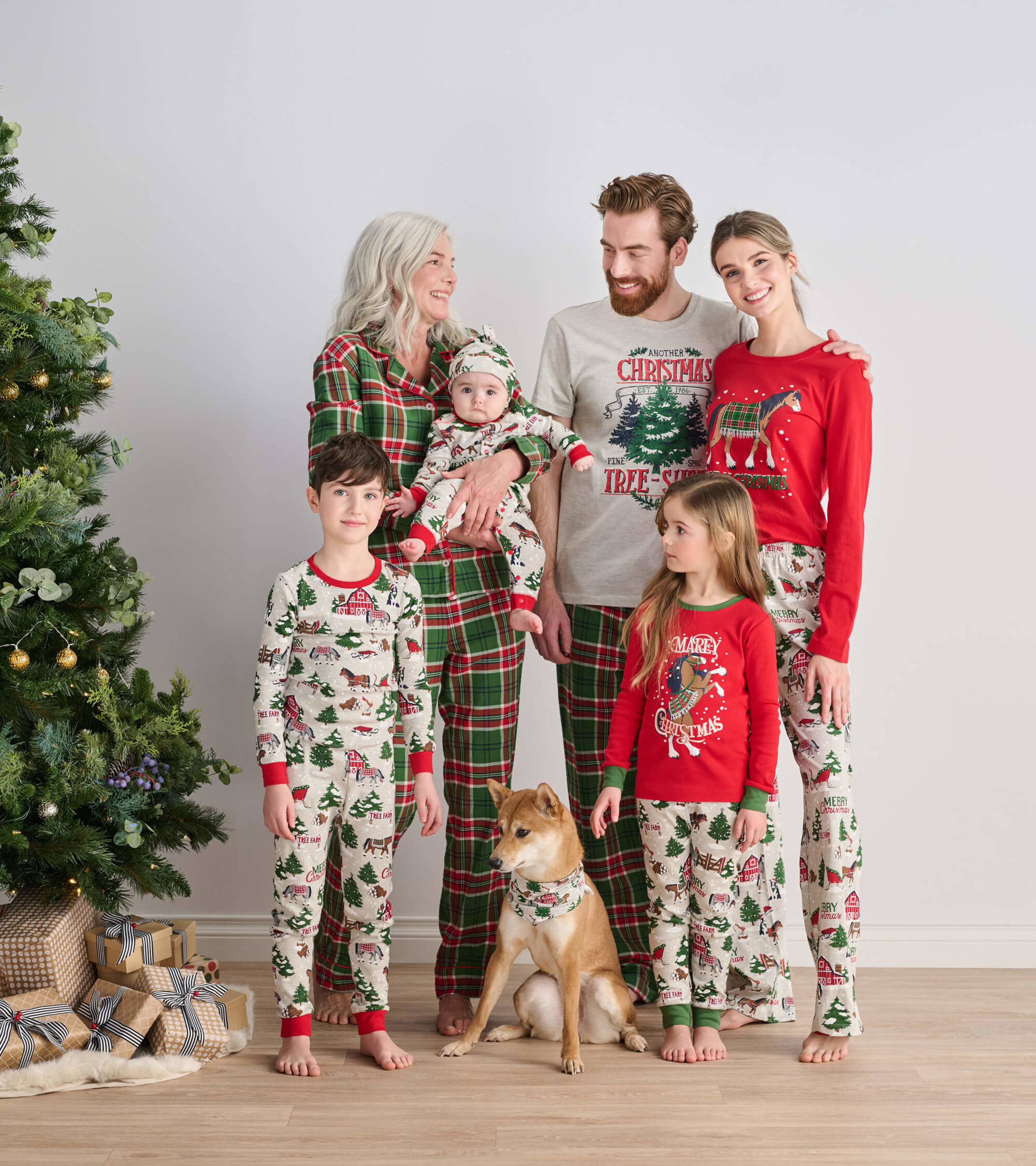 Pyjama de famille assorti pour noël Vert • Tous en Pyjama !