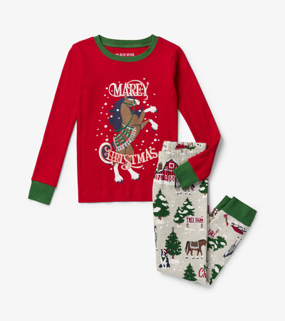 Country Christmas Kids Appliqué Pajama Set