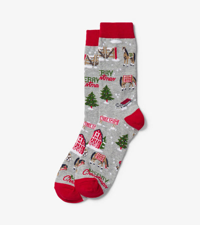 Men's Country Christmas Crew Socks