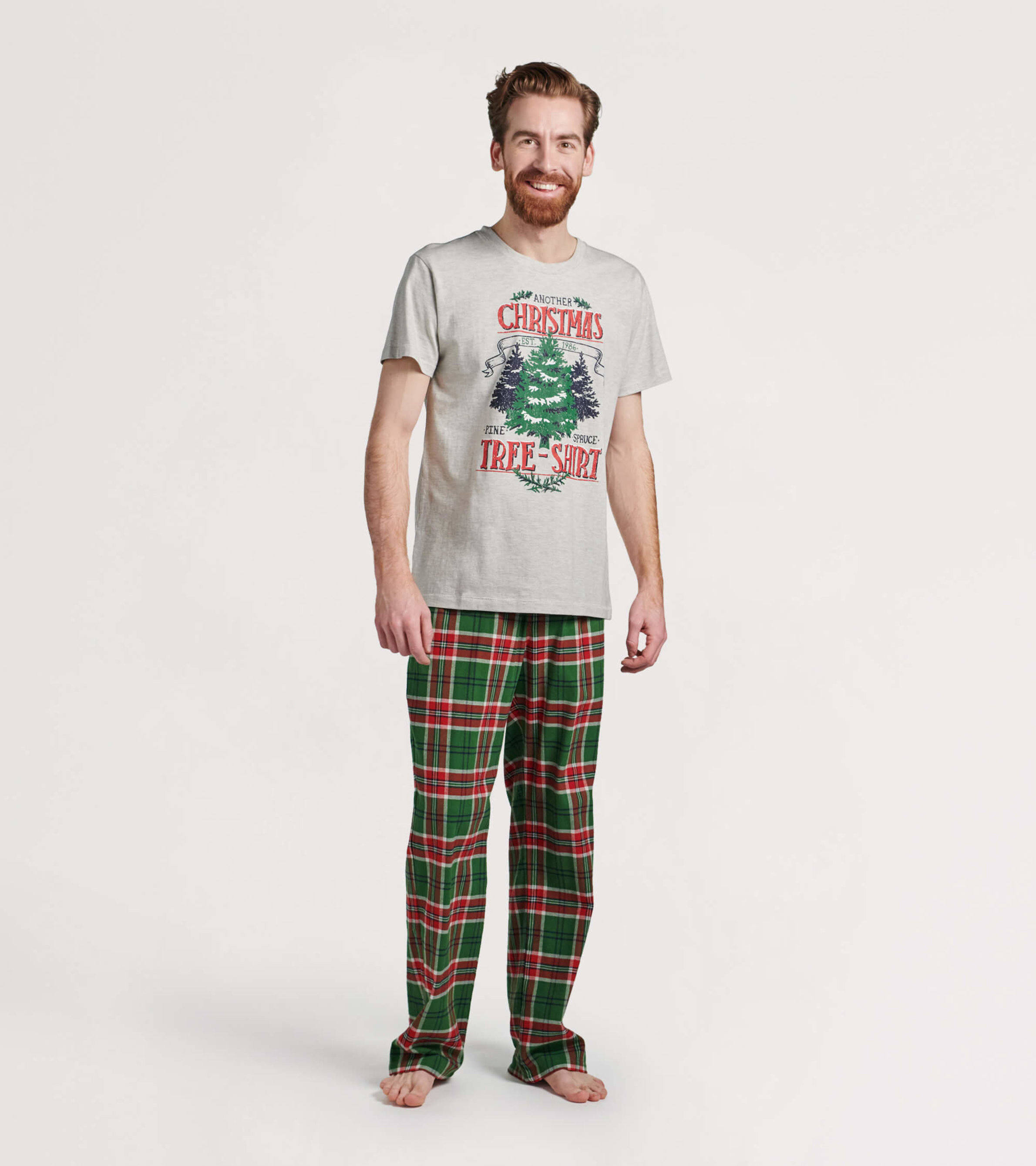 Men's Country Christmas Plaid Flannel Pajama Pants - Little Blue House CA