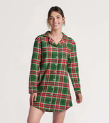 Women's Country Christmas Plaid Flannel Nightgown