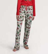 Women's Country Christmas Jersey Pajama Pants - Little Blue