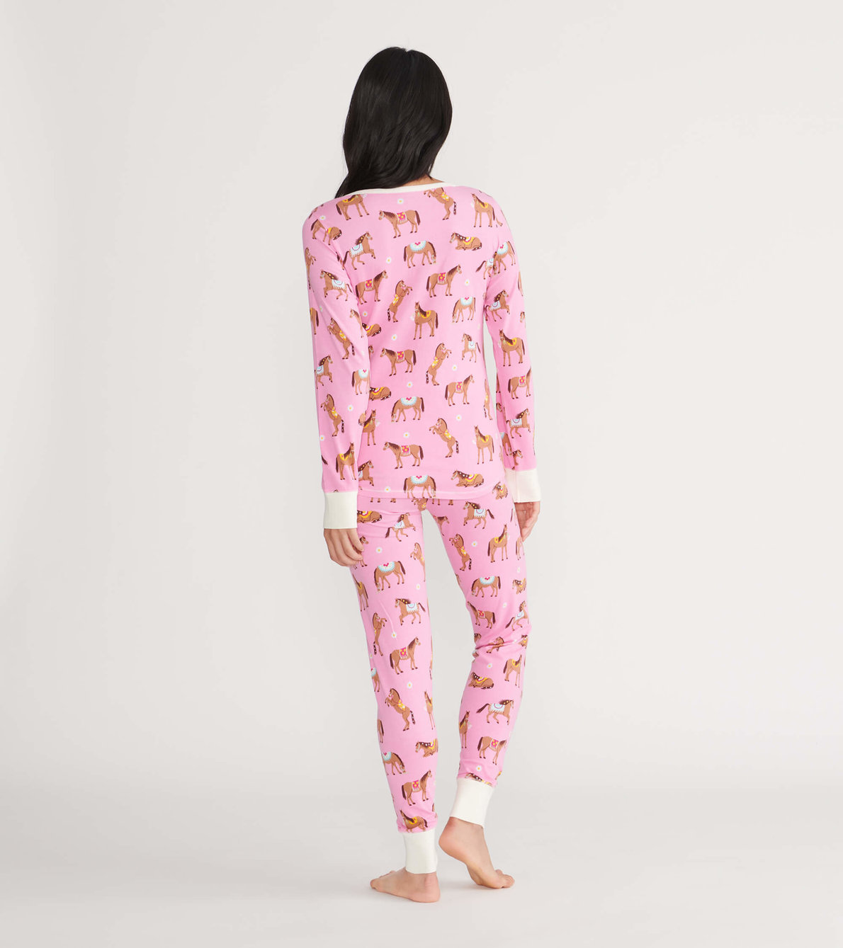Agrandir l'image de Pyjama en jersey pour femme – Chevaux campagnards