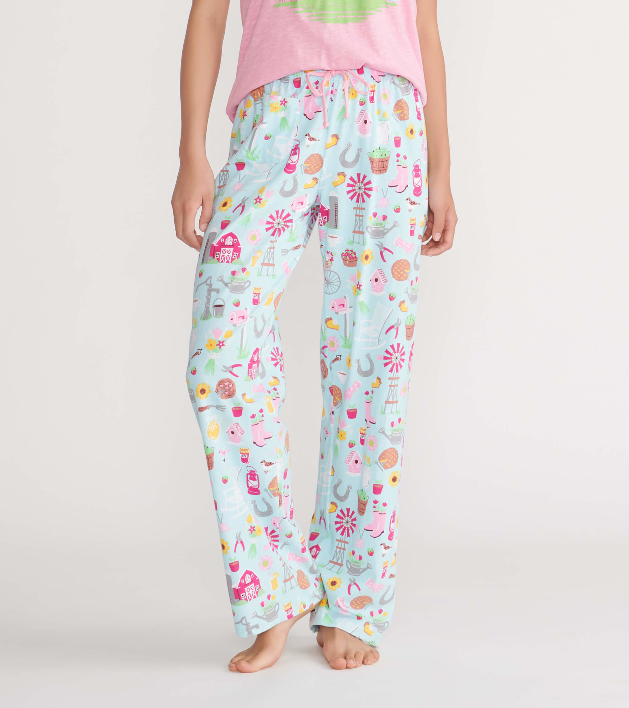 Pajama Pants - Dark blue/white plaid - Ladies | H&M US
