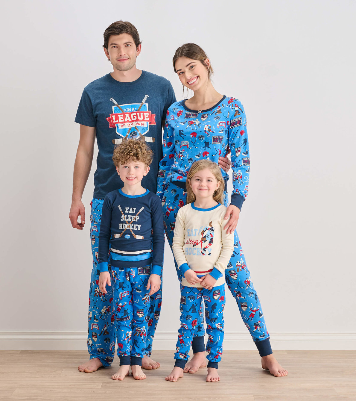 Agrandir l'image de Pyjama à appliqué pour enfant – Championnat de hockey, haut crème