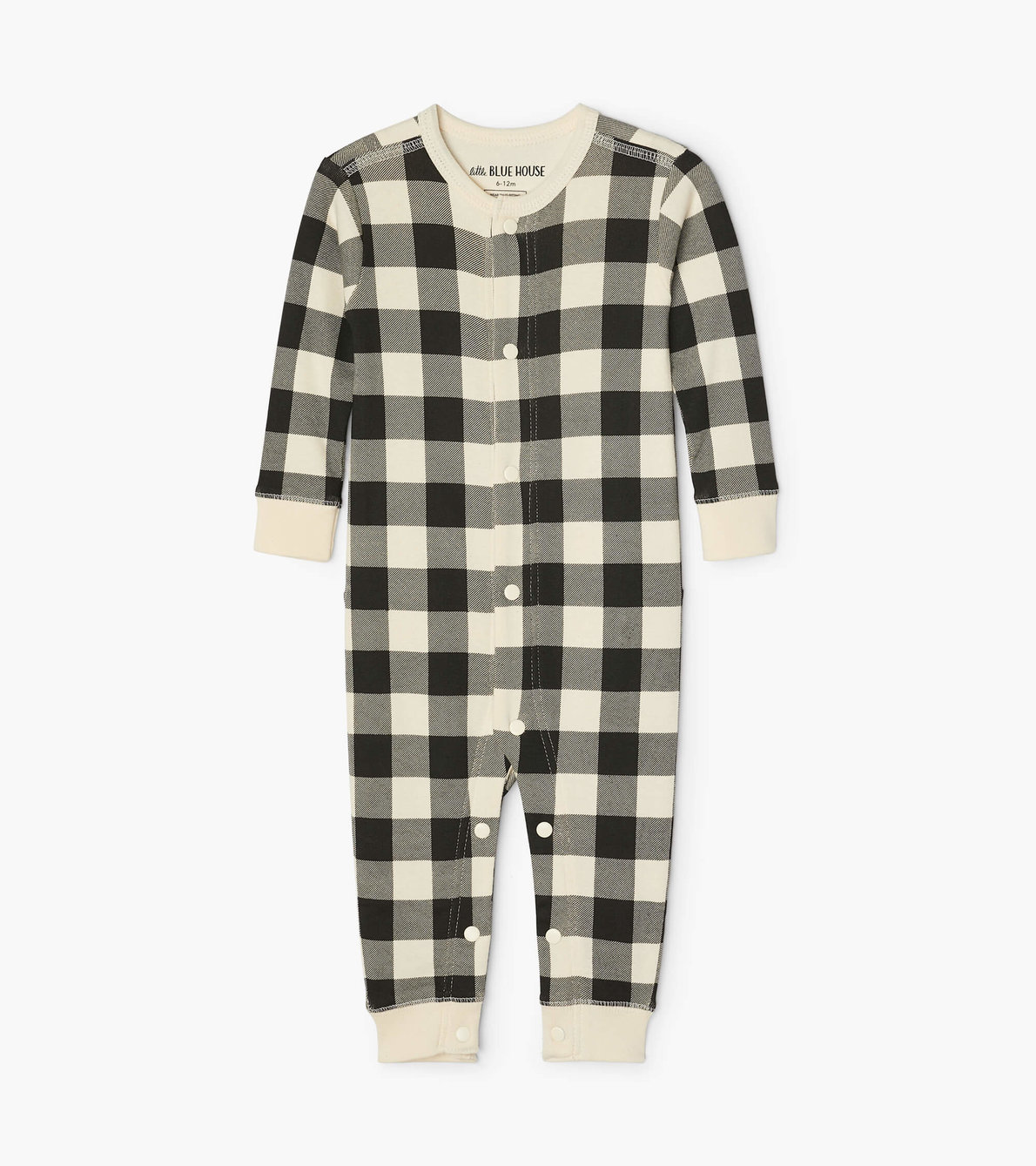 View larger image of Cream Plaid Baby Union Suit