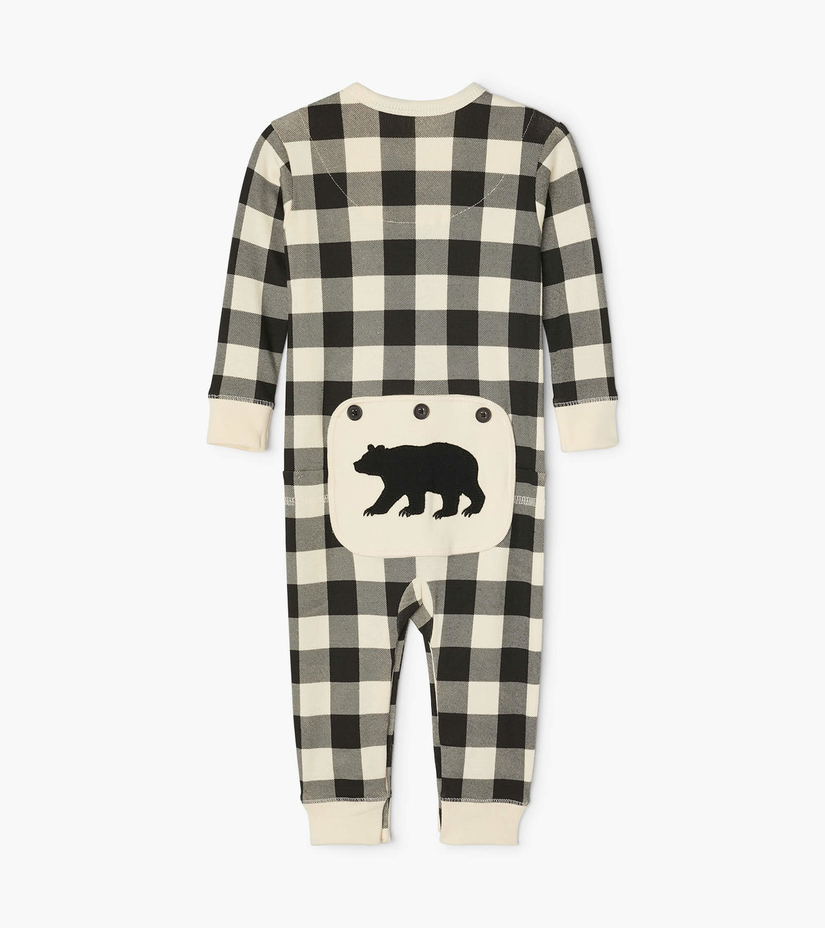 View larger image of Cream Plaid Baby Union Suit