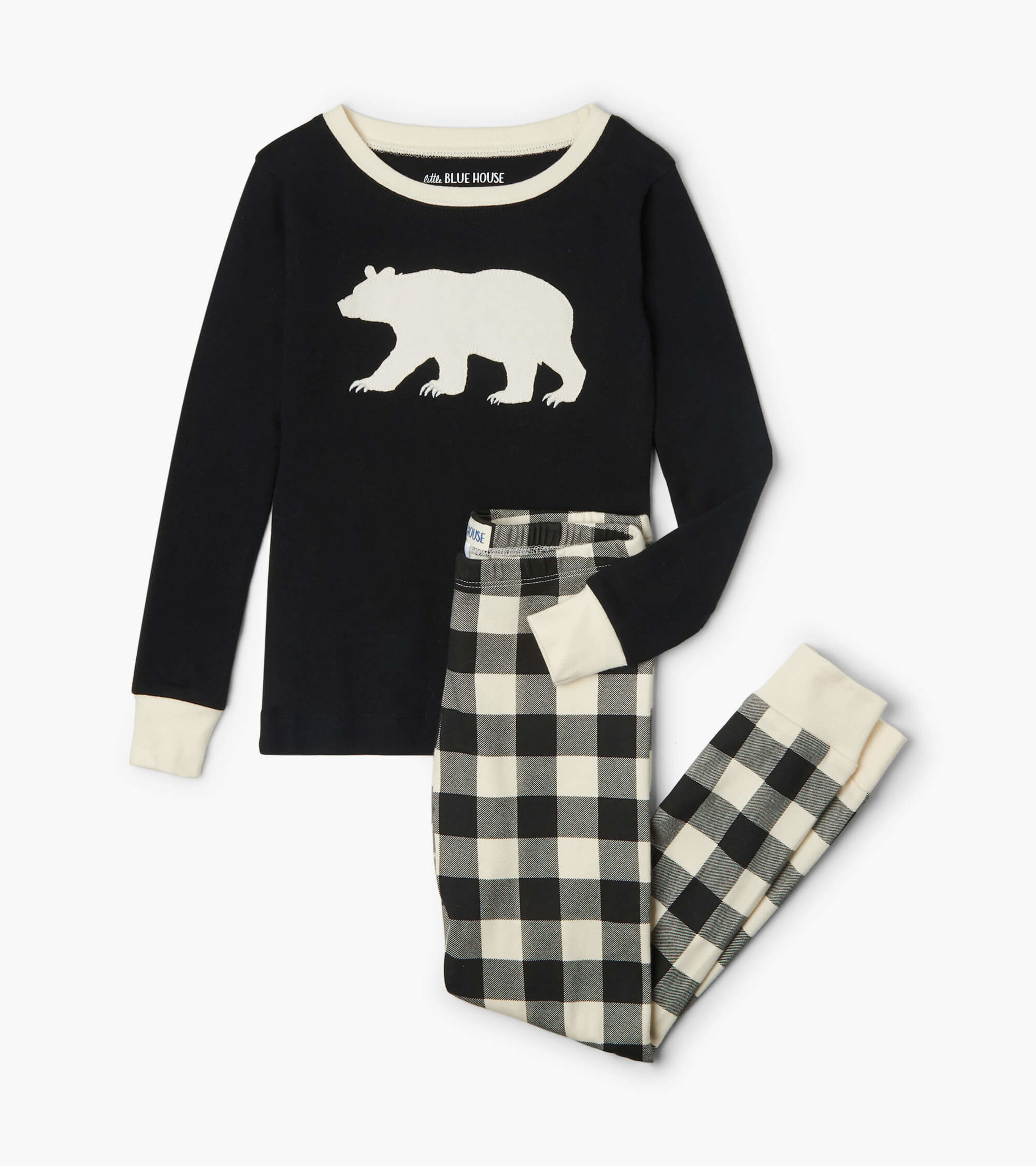 Black Bears Kids Pajama Set - Little Blue House CA