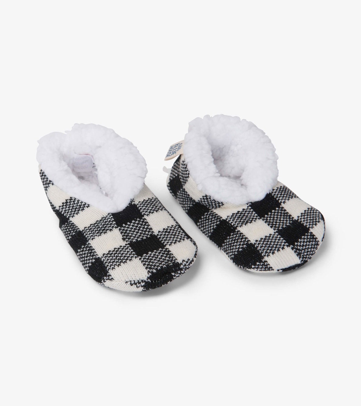 View larger image of Cream Plaid Kids Warm and Cozy Slippers