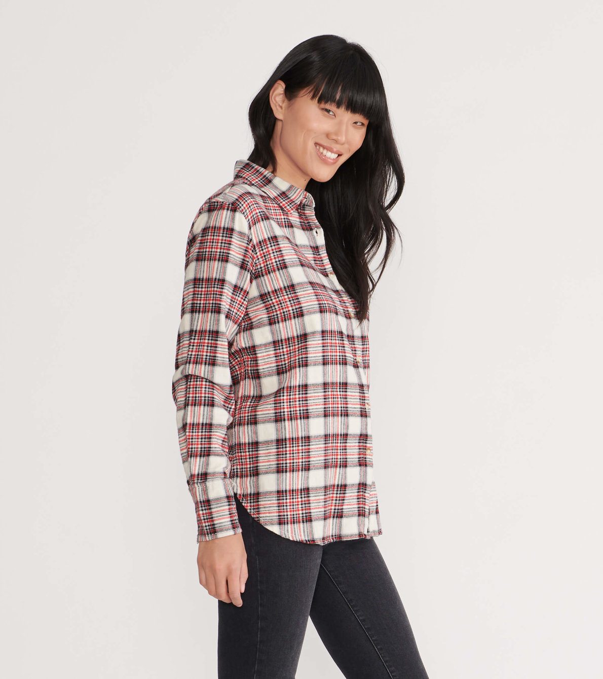 View larger image of Cream Plaid Women's Heritage Flannel Shirt