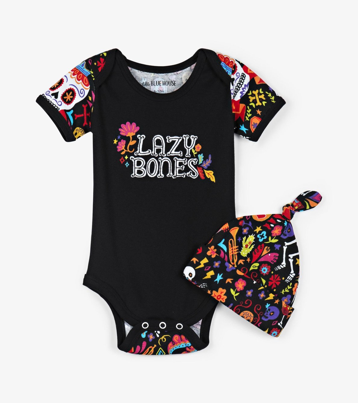 View larger image of "Day Of The Dead" Baby Bodysuit with Hat