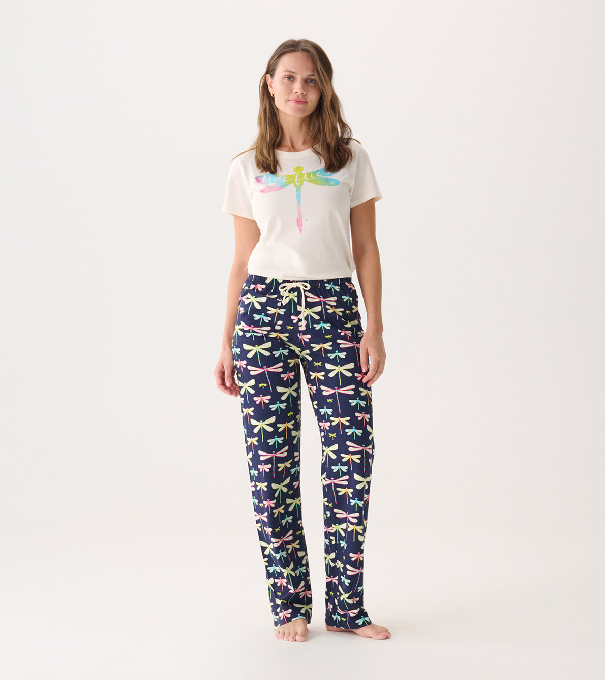 Agrandir l'image de Pantalon de pyjama en jersey pour femme – Libellules