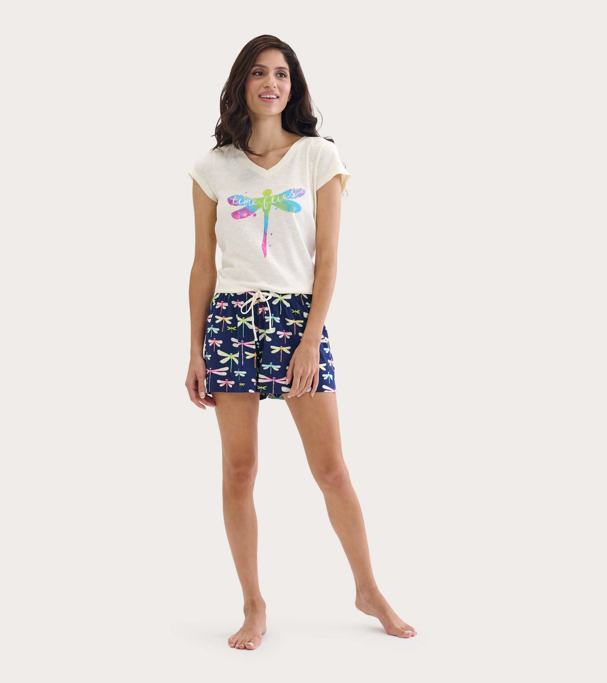 Agrandir l'image de T-shirt à encolure en V pour femme – Libellule