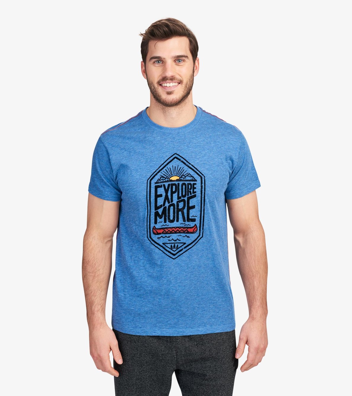Agrandir l'image de T-shirt pour homme collection Heritage – Soleil couchant « Explore More »