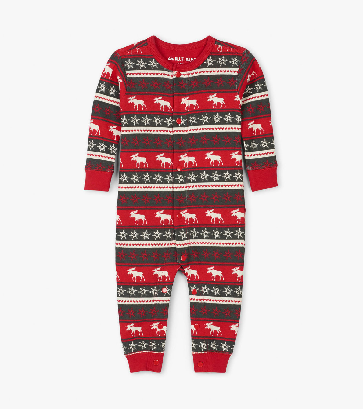 View larger image of Fair Isle Moose Baby Union Suit