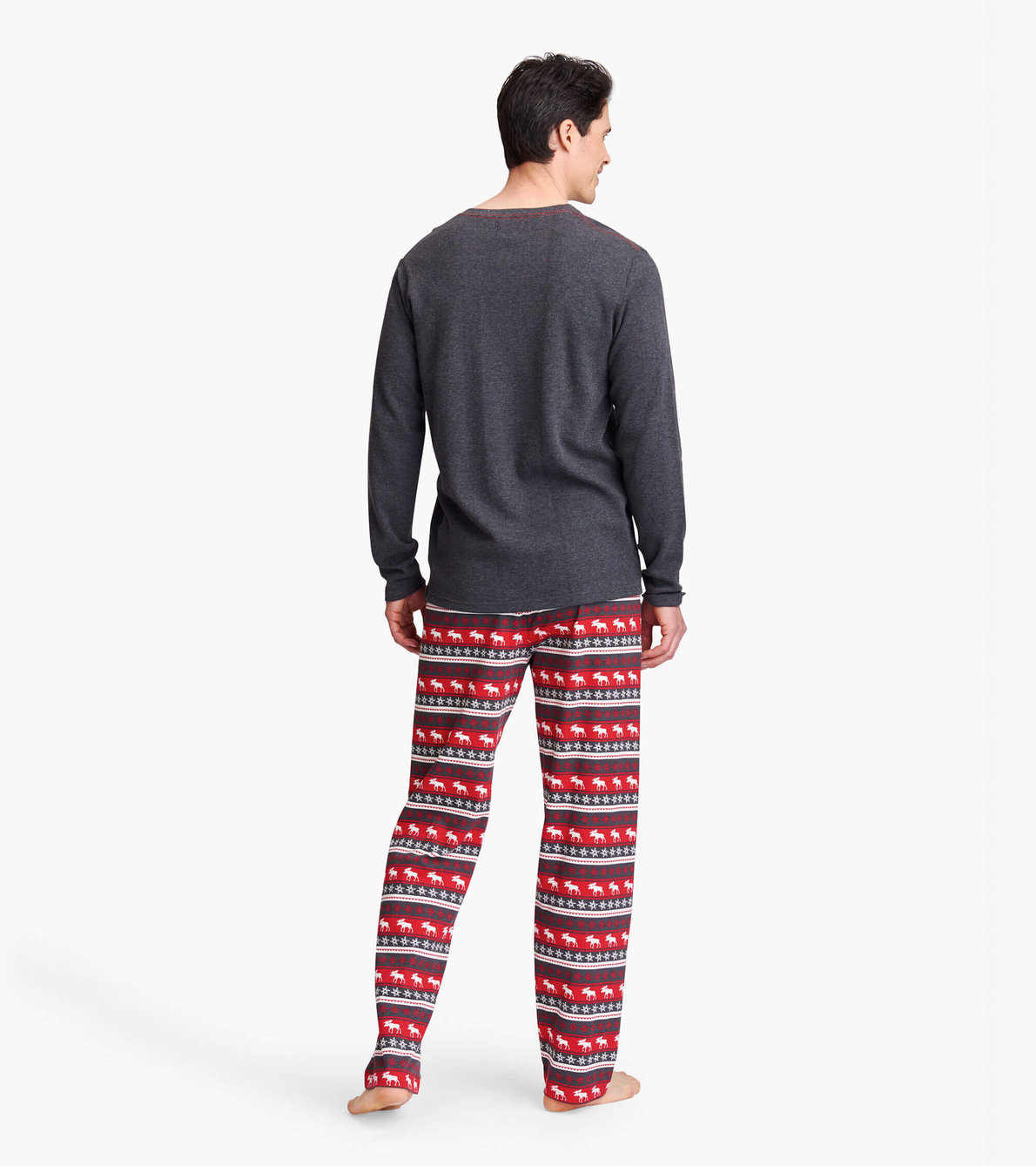 Agrandir l'image de Pantalon de pyjama en jersey pour homme – Orignal à motif jacquard Fair Isle