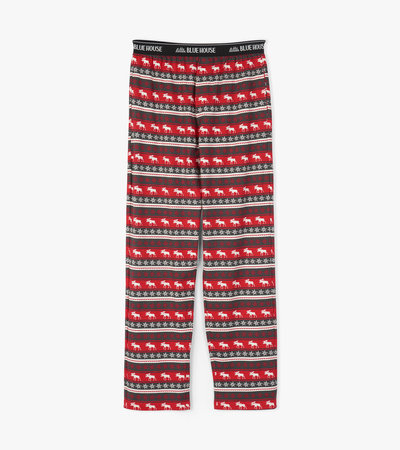 Pantalon de pyjama en jersey pour homme – Orignal à motif jacquard Fair Isle