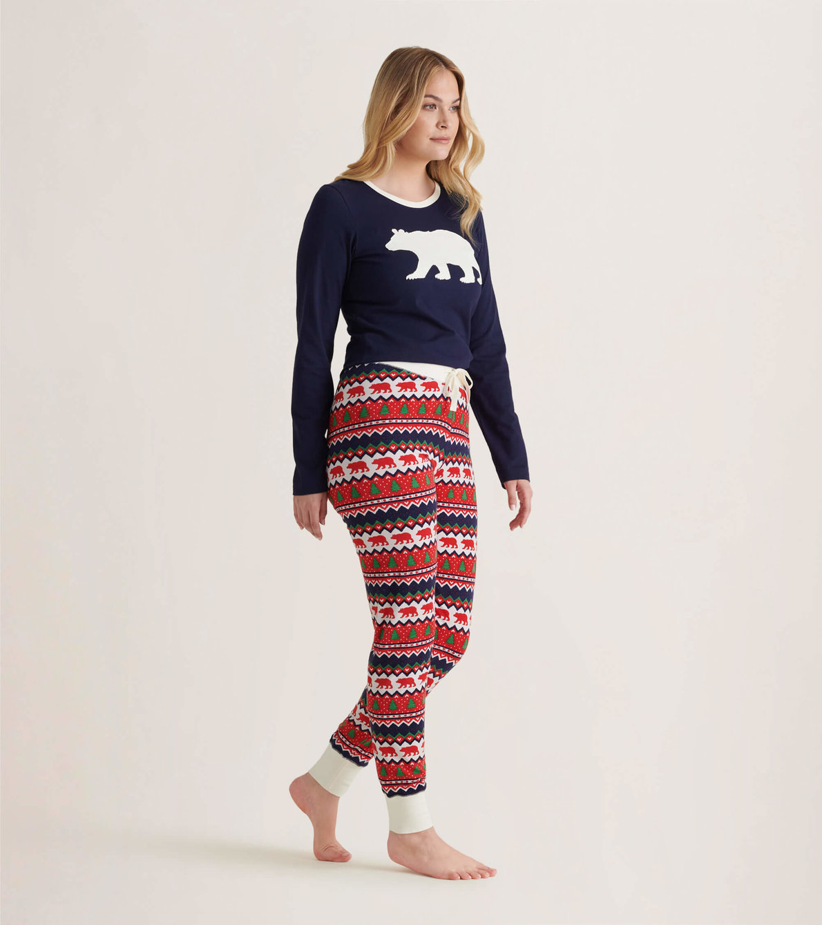 Agrandir l'image de Ensemble de pyjama t-shirt et pantalon interchangeables pour femme - Fair Isle