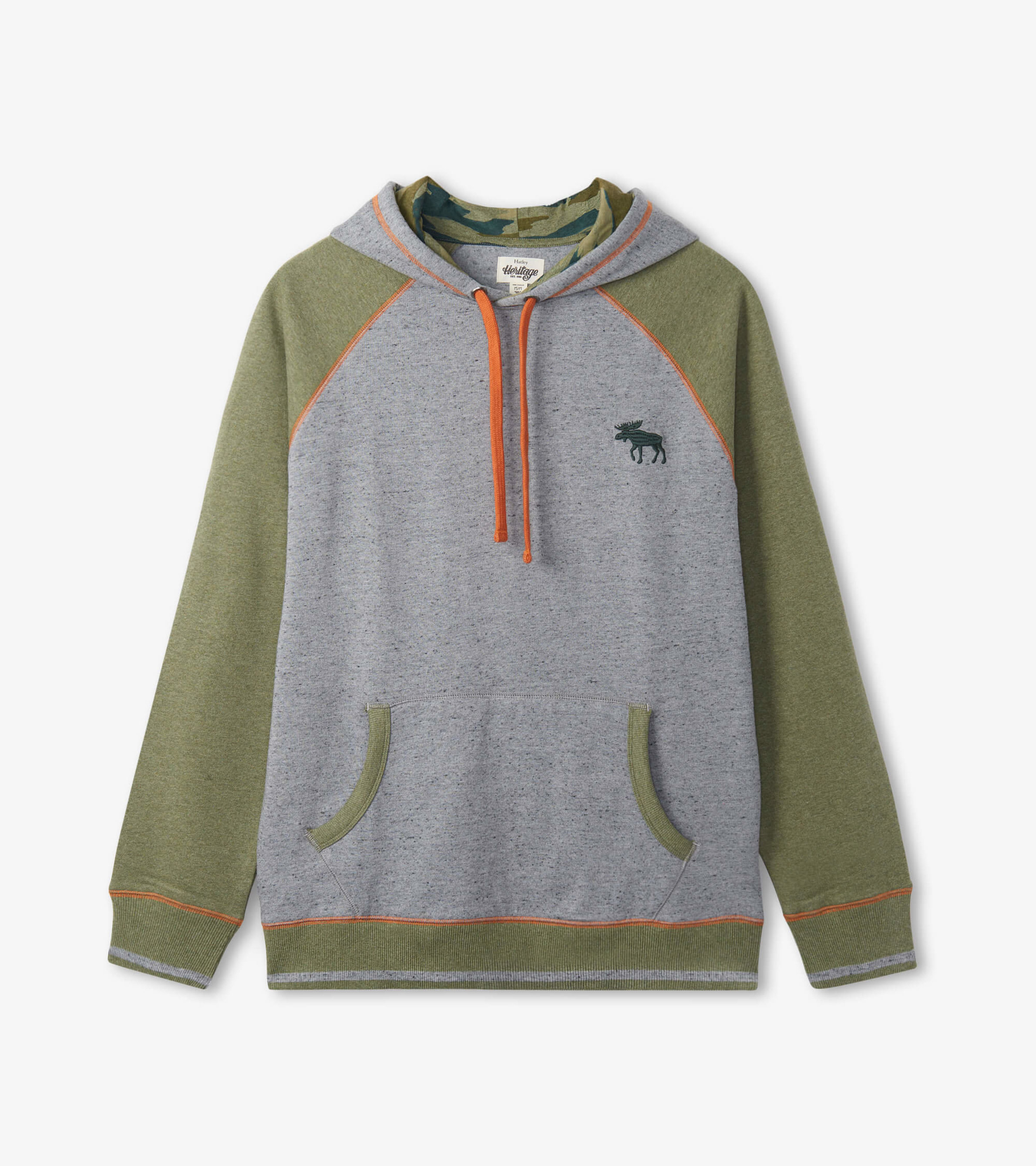 Forest Green Moose Men's Heritage Pullover Hoodie - Little Blue House US