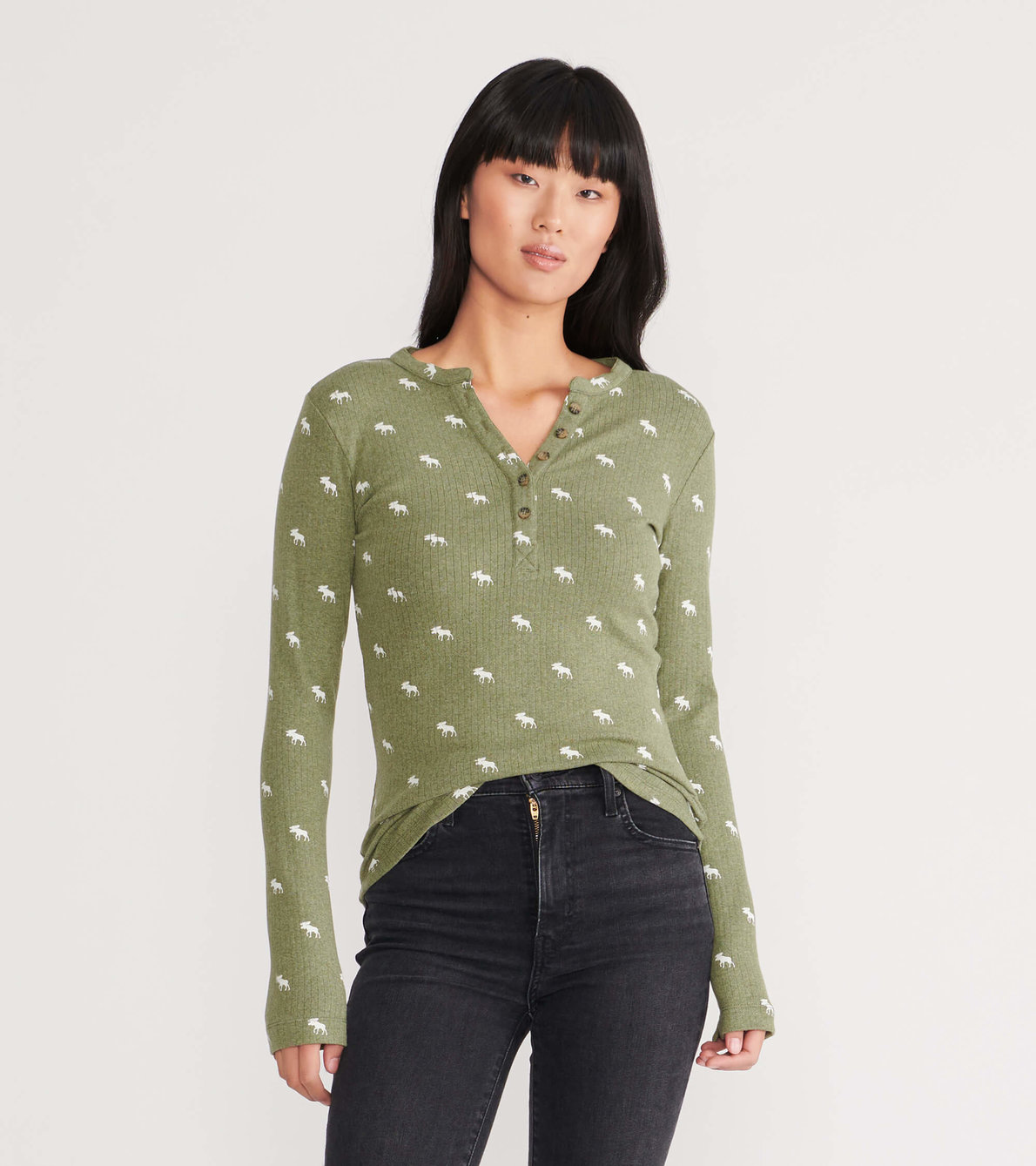 View larger image of Forest Green Moose Women's Heritage Henley