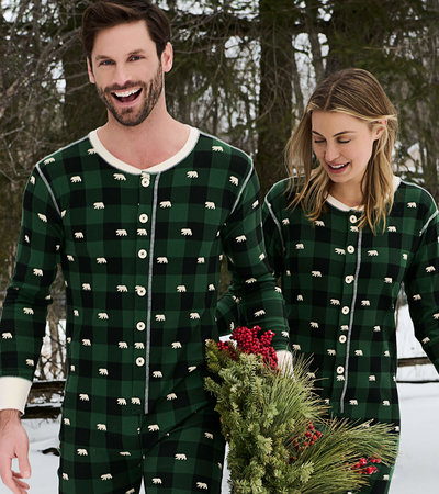 Forest Green Plaid Family Pajamas - Little Blue House CA