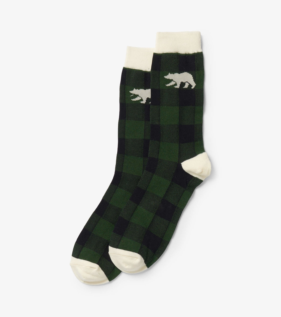 View larger image of Forest Green Plaid Men's Crew Socks