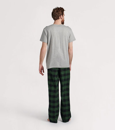 Forest Green Plaid Men's Flannel Pajama Pants