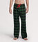 Relaxed Fit Pajama Pants - Dark green/checked - Men
