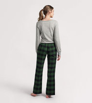 Women's Black & Green Plaid Cotton Pajamas