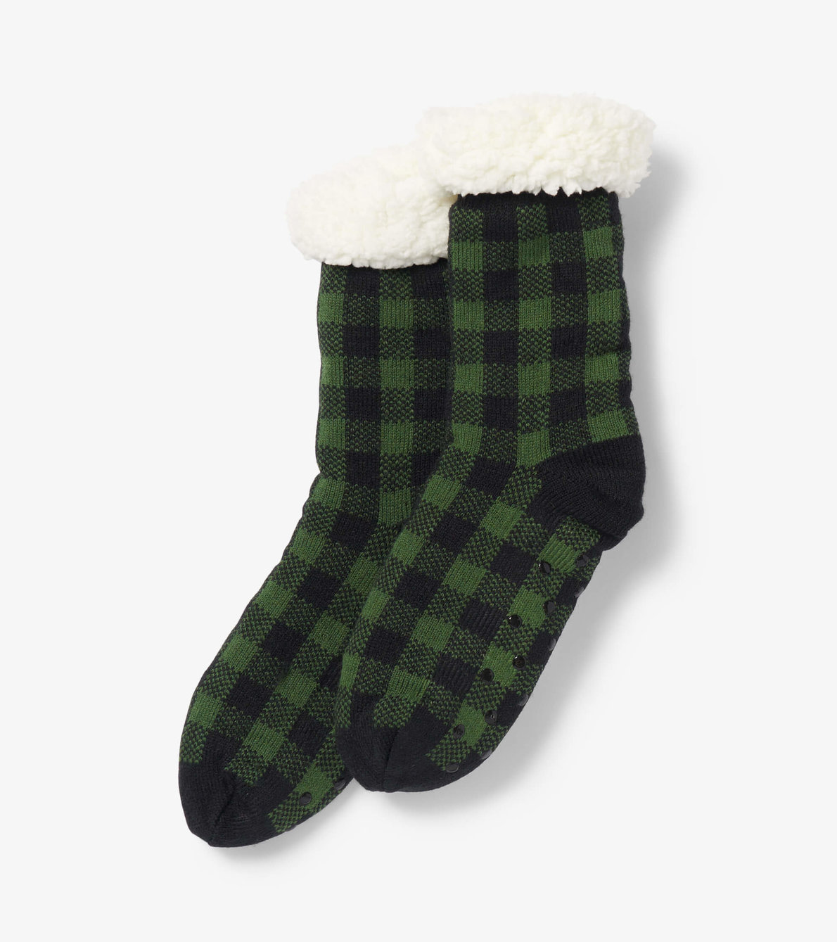View larger image of Forest Green Plaid Women's Sherpa Lined Cabin Sock