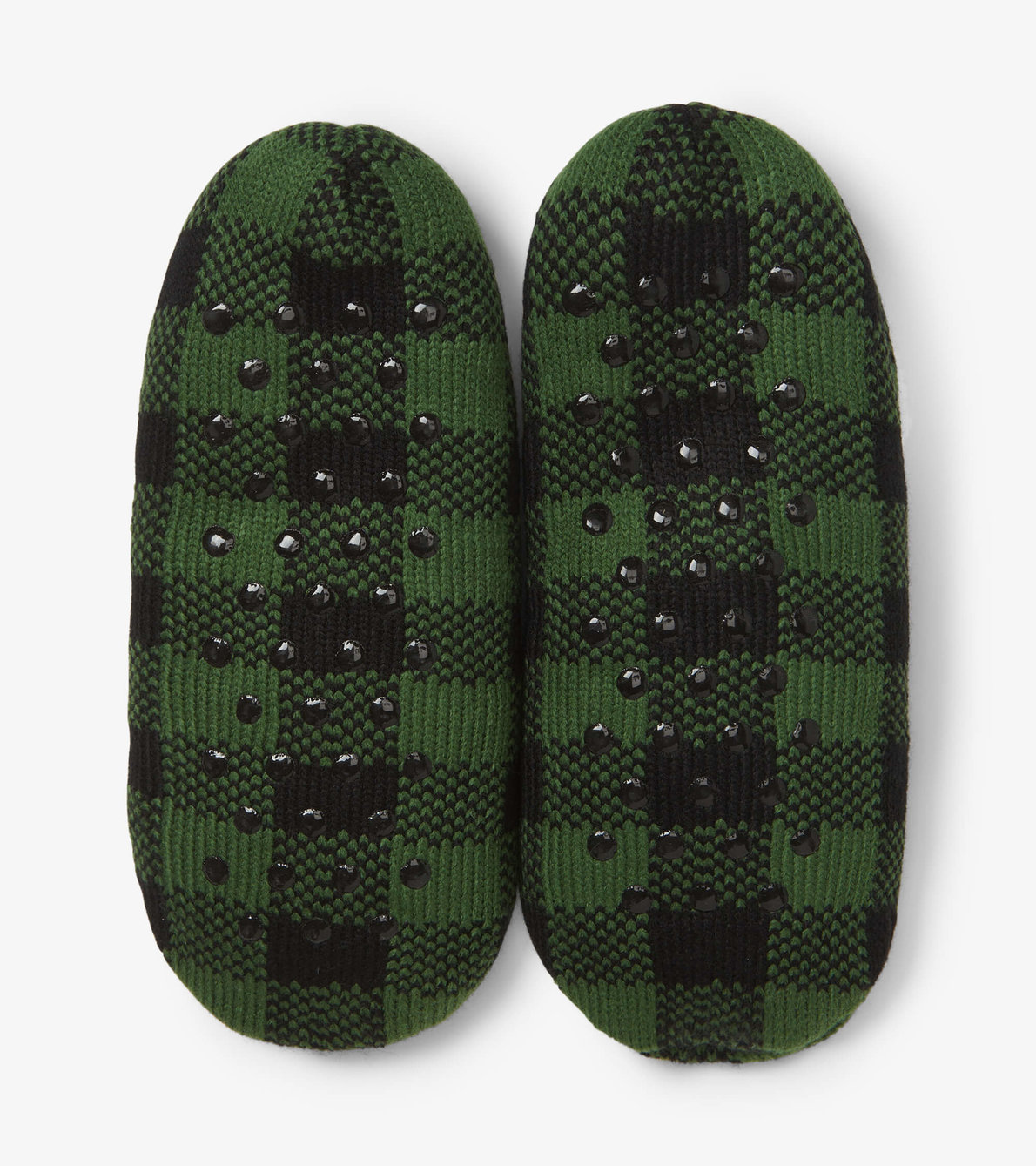 Agrandir l'image de Pantoufles chaudes et douillettes pour femme – Tartan vert forêt