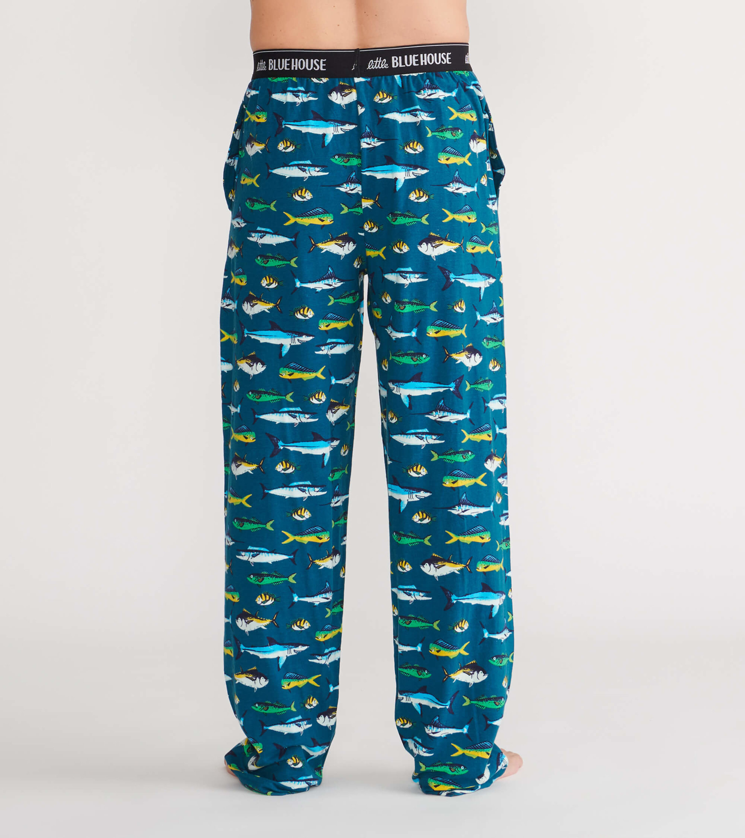 Men's Fair Isle Bear Jersey Pajama Pants - Little Blue House CA