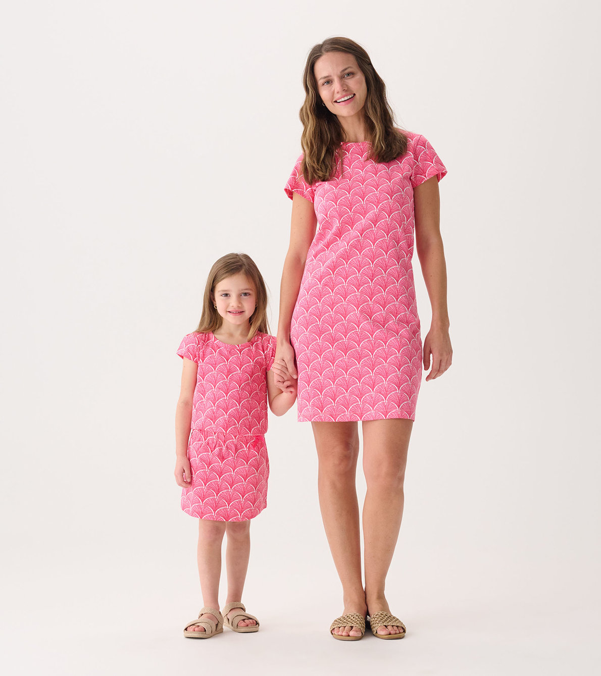Agrandir l'image de Robe t-shirt pour enfant – Éventails corail