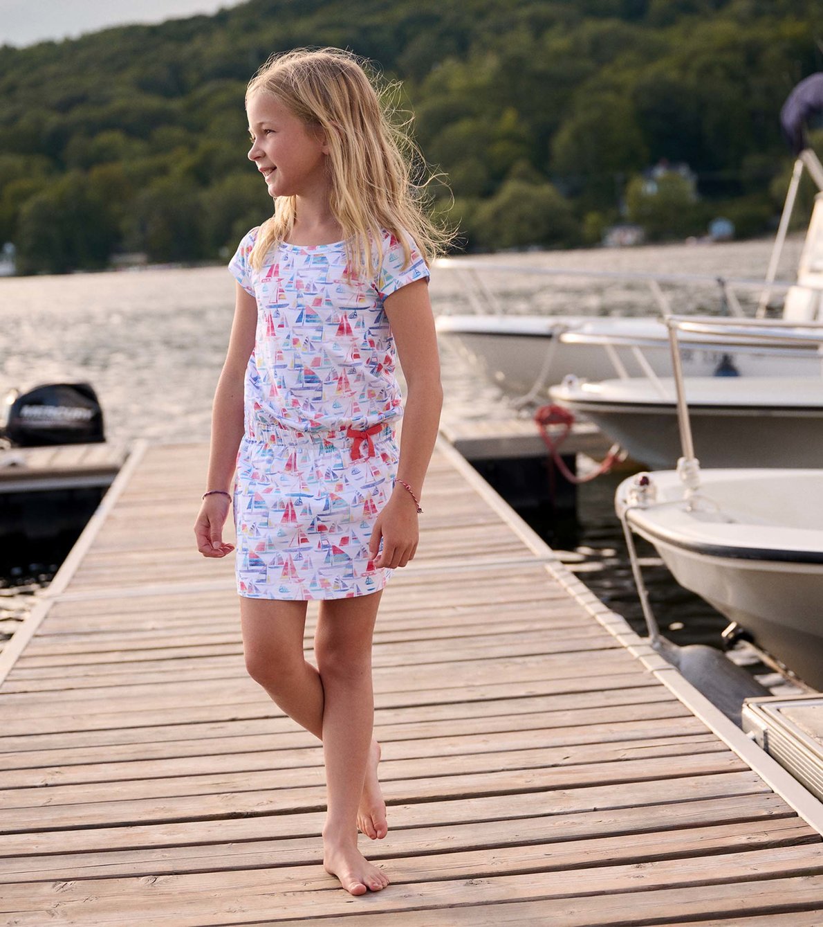 View larger image of Girls Painted Sailboats Tee Dress