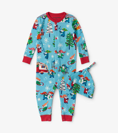 Gnome For The Holidays Baby Coverall with Hat