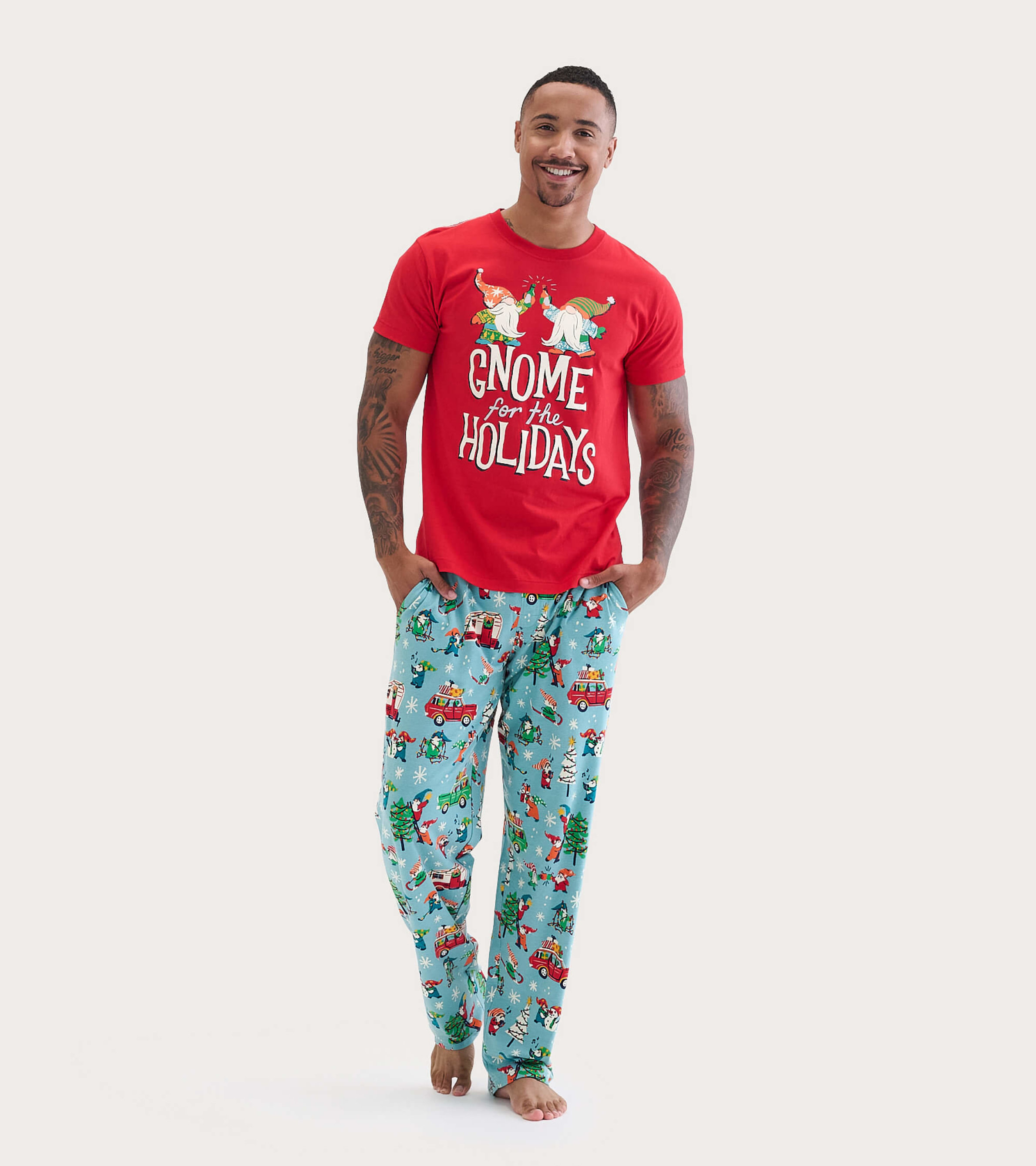 Men's Gnome For The Holidays Jersey Pajama Pants - Little Blue